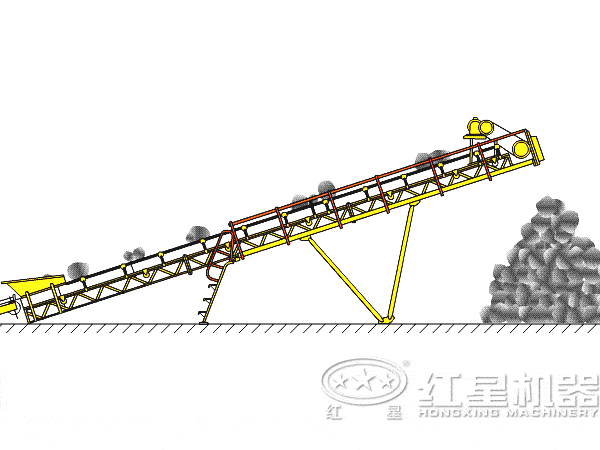 皮帶輸送機(jī)工作原理示意圖 皮帶輸送機(jī)工作原理示意圖