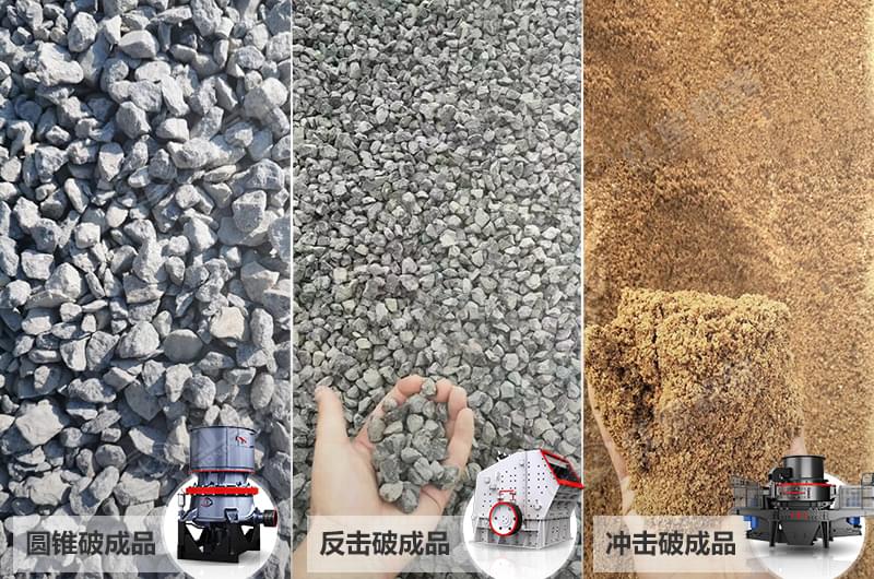 常用中細碎設備出料對比 常用中細碎設備出料對比