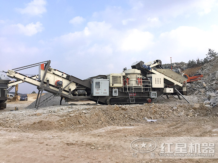 車載碎石機生產現場 車載碎石機生產現場