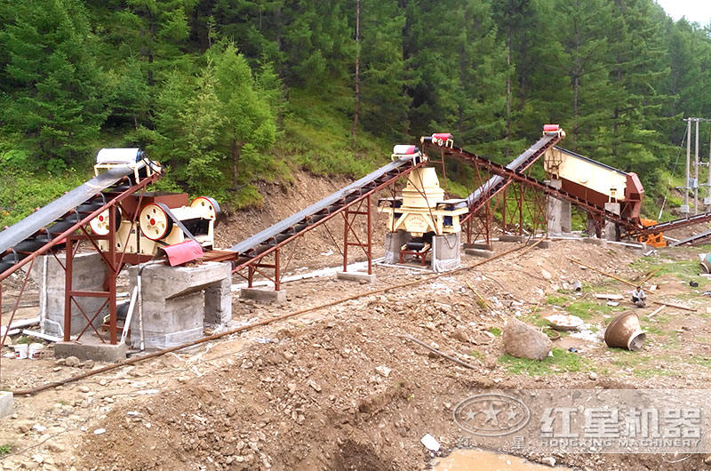 河卵石破碎加工設備生產現場 河卵石破碎加工設備生產現場