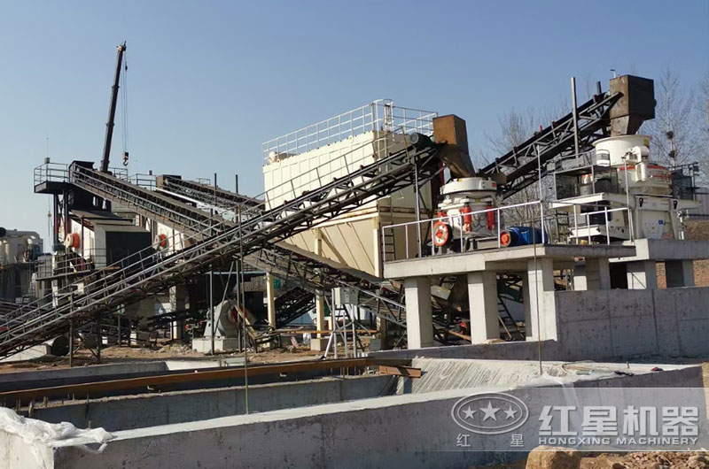 河卵石制砂生產線現場 河卵石制砂生產線現場