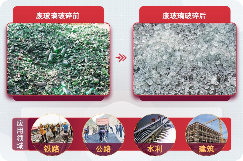 廢玻璃破碎前后及應(yīng)用 廢玻璃破碎前后及應(yīng)用